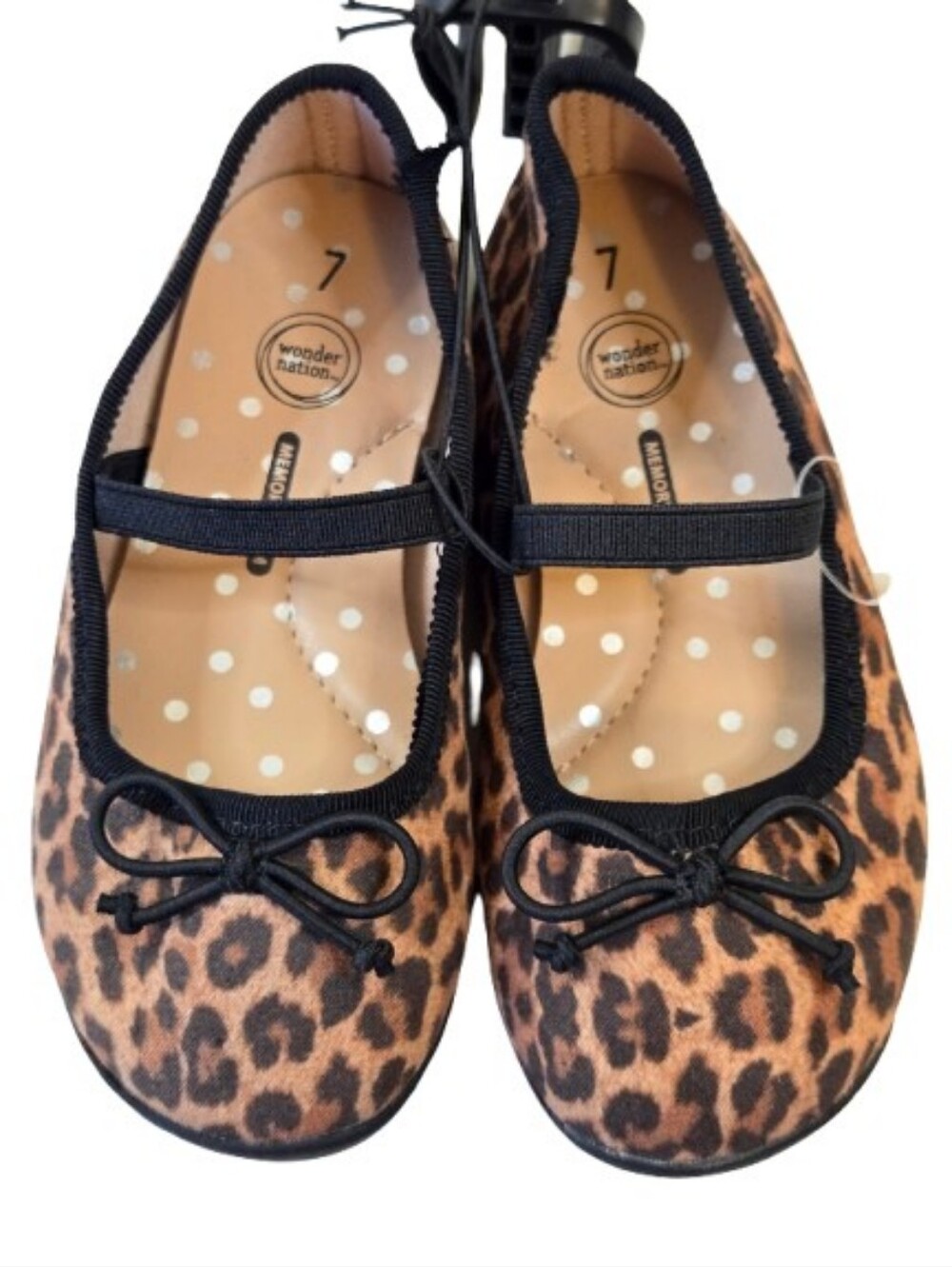 NWoT Wonder Nation Leopard Print Mary Jane Ballet Flats Brown Black Kids Size 7